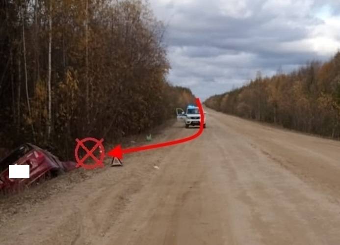 В Удорском районе пьяная женщина отправила иномарку в кювет